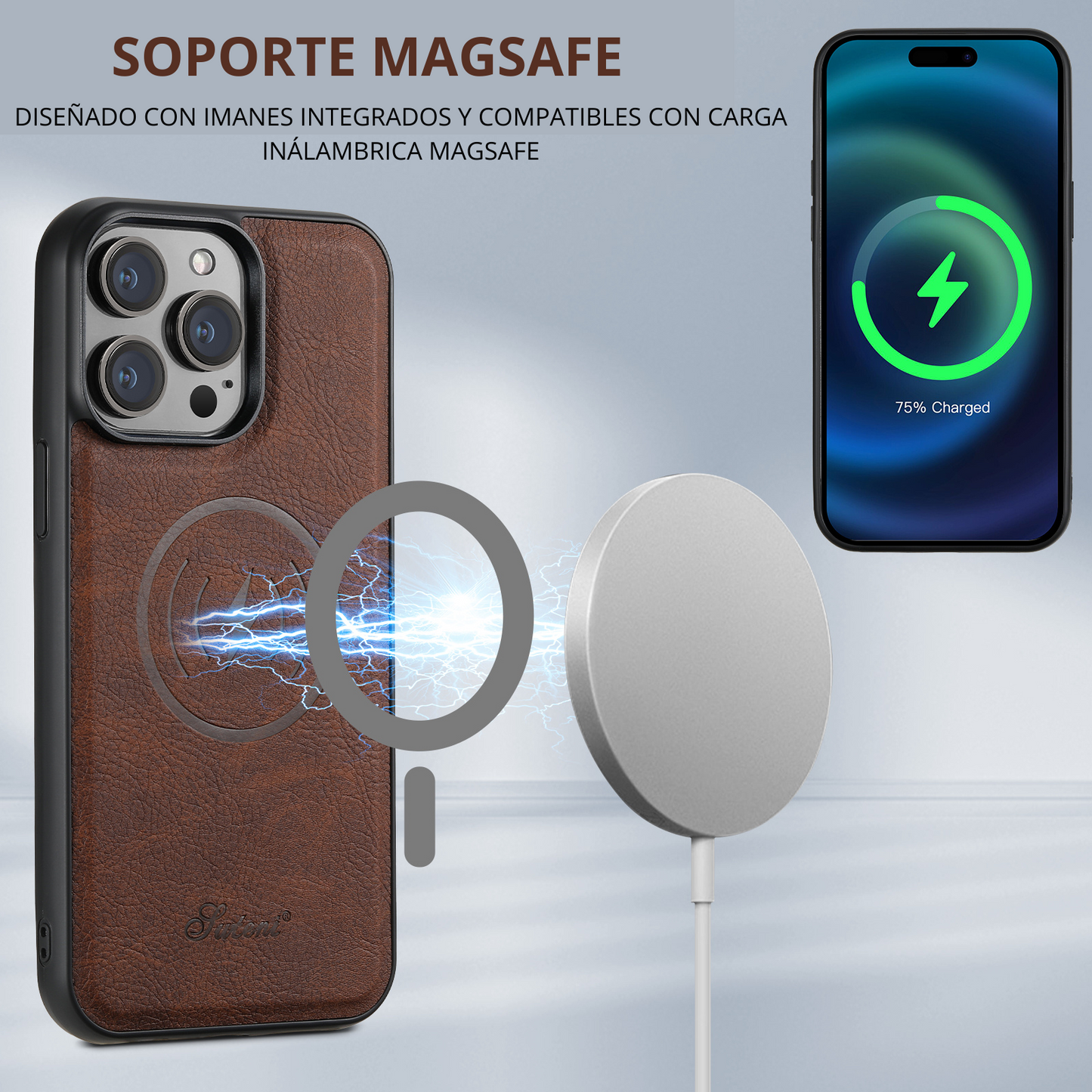 Funda de Cuero para IPhone con tarjetero MagSafe con 50% de Descuento