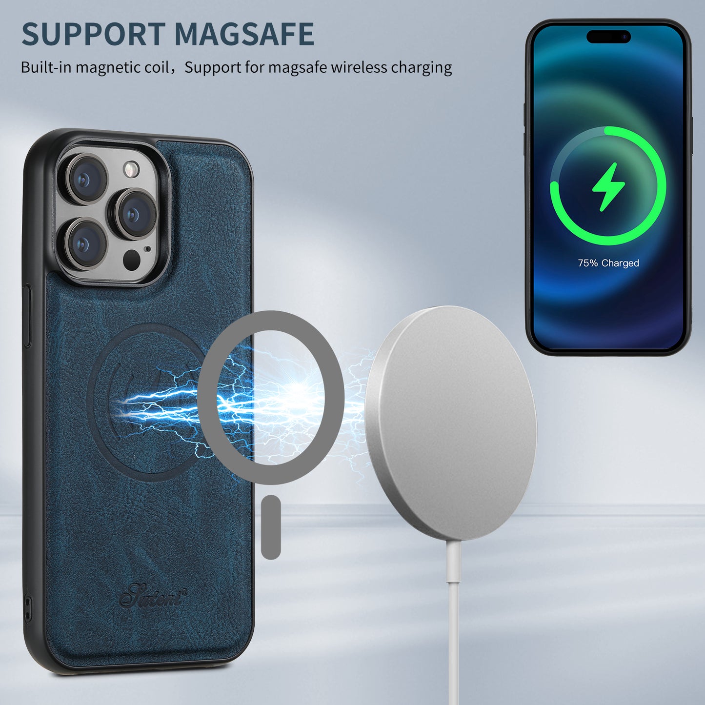 Funda de Cuero para IPhone con tarjetero MagSafe  con 50% de Descuento