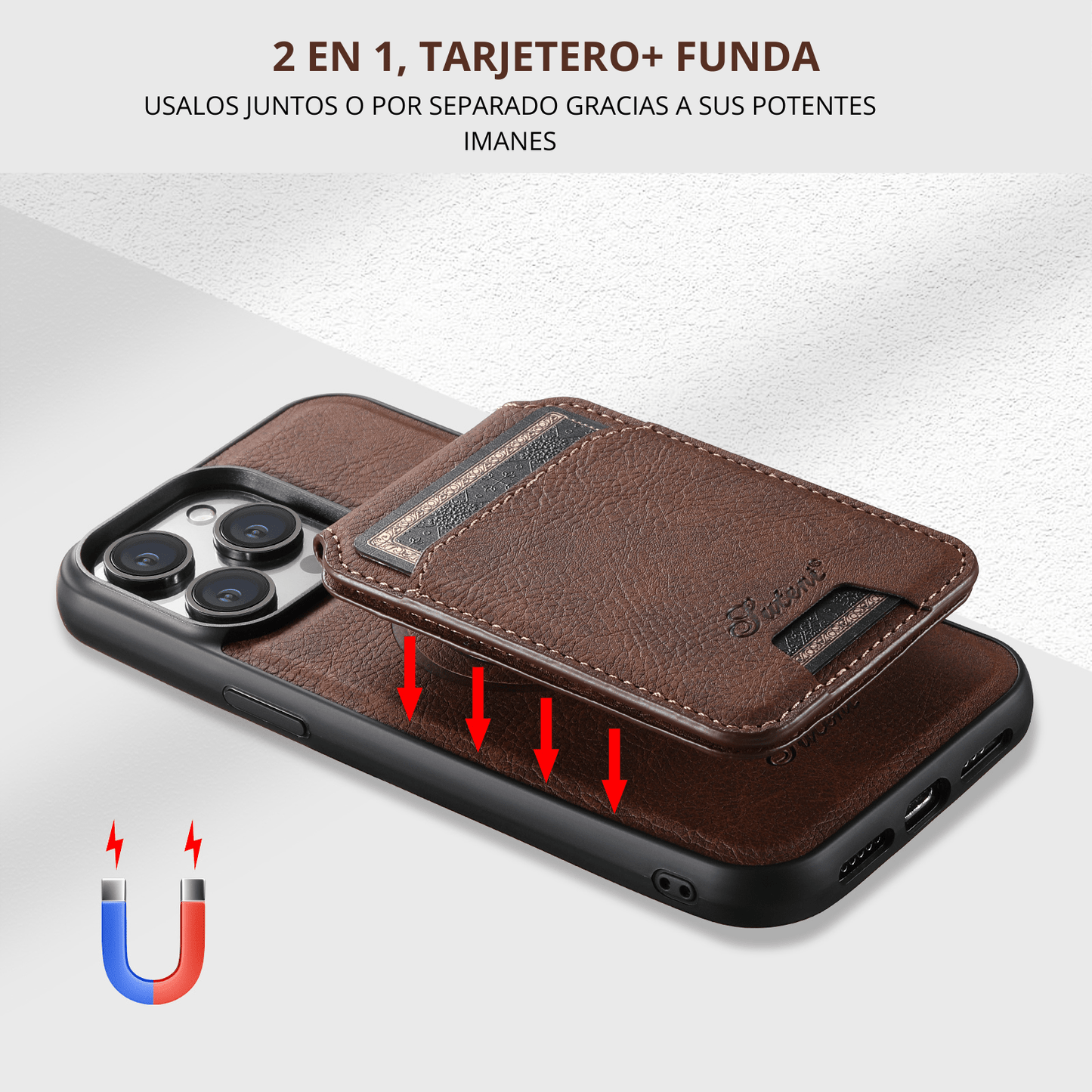 Funda de Cuero para IPhone con tarjetero MagSafe  con 50% de Descuento